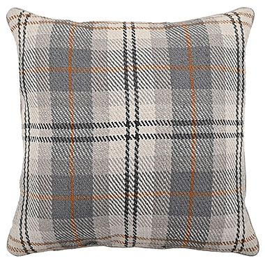 Bee &amp; Willow&trade; Plaid Outdoor Square Throw Pillow in Grey/White. View a larger version of this product image.