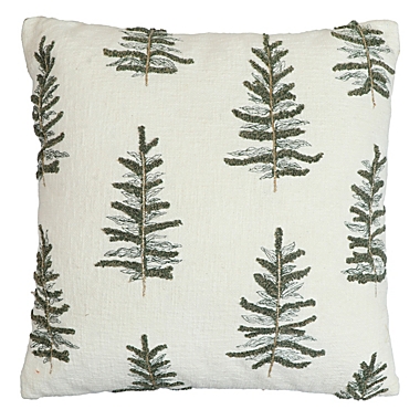 Bee & Willow&trade; Embroidered Evergreen Square Throw Pillow. View a larger version of this product image.