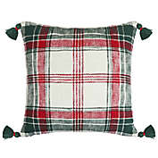 Bee &amp; Willow&trade; Holiday Plaid Tassel Square Throw Pillow