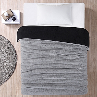 Home Reversible Sherpa Comforter Twin in Gray. View a larger version of this product image.