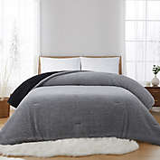 Home Reversible Sherpa Comforter Full/Queen in Gray