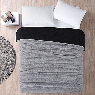 Home Reversible Sherpa Comforter King in Gray. View a larger version of this product image.