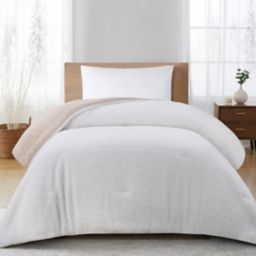 Home Reversible Sherpa Comforter Twin in Coconut Milk