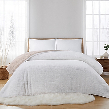 Home Reversible Sherpa Comforter Full/Queen in Coconut Milk. View a larger version of this product image.