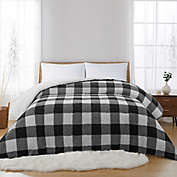 MHF Home Reversible Sherpa Comforter Full/Queen in Black Plaid