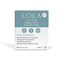 LOLA 20-Count Heavy Absorbency Organic Cotton Menstrual Pads with Wings