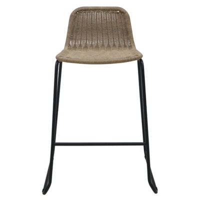 Ryo Midback Stacking Wicker Bar Stools in Natural (Set of 2)