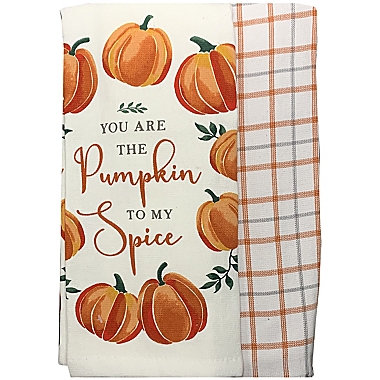 Harvest Cotton Pumpkin Spice Multicolor Kitchen Towels (Set of 2). View a larger version of this product image.