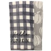 Harvest Cotton Hello Pumpkin Multicolor Kitchen Towels (Set of 2)