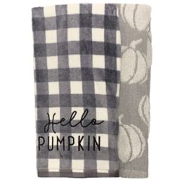 Harvest Cotton Hello Pumpkin Multicolor Kitchen Towels (Set of 2)