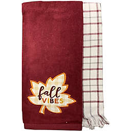 Harvest Cotton Fall Vibes Multicolor Kitchen Towels (Set of 2)
