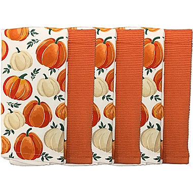 Harvest Cotton Pumpkin Patch Multicolor Kitchen Towels (Set of 6). View a larger version of this product image.