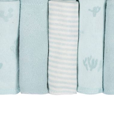 Just Born&reg; 10-Pack Cactus Washcloths in Dusty Blue. View a larger version of this product image.