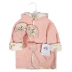 Alternate image 1 for Just Born&reg; Size 0-9M 2-Piece Woven Hooded Robe and Booties Set in Dusty Pink