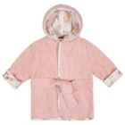 Alternate image 2 for Just Born&reg; Size 0-9M 2-Piece Woven Hooded Robe and Booties Set in Dusty Pink