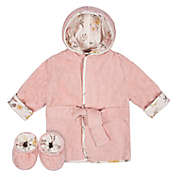 Just Born&reg; Size 0-9M 2-Piece Woven Hooded Robe and Booties Set