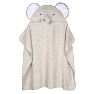 Just Born&reg; Elephant Hooded Bath Towel in Grey. View a larger version of this product image.