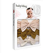 Baby Bling&reg; 3-Pack Knot Box Headband Set in Petal/Camel/Oatmeal