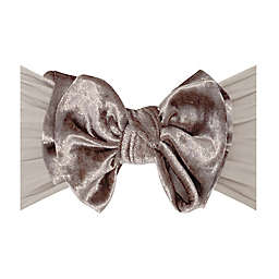 Baby Bling® Size 0-24M Velvet Fab-bow-lous Headband in Mushroom