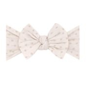Baby Bling&reg; Size 0-24M Patterned Shabby Knot Dot Headband in Oatmeal