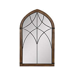 Stratton Home Décor Augusta Cathedral 24.02-Inch x 40-Inch Wall Mirror in Brown