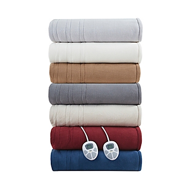 Serta&reg; Fleece to Sherpa Heated Blanket. View a larger version of this product image.