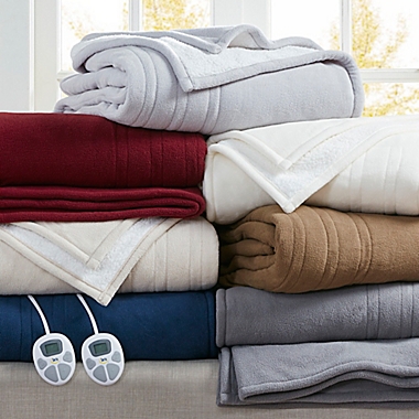 Serta&reg; Fleece to Sherpa Heated Blanket. View a larger version of this product image.