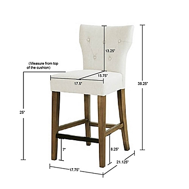 Madison Park Avila Tufted Back Counter Stool in Cream. View a larger version of this product image.