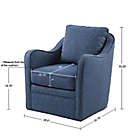 Alternate image 3 for Madison Park&trade; Polyester Swivel Brianne Chair in Navy
