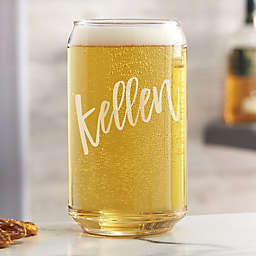 Bold Family Name Personalized Beer Can Glass