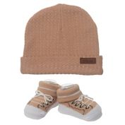 Little Me&trade; Size 0-12M 2-Piece Beanie Hat and Bootie Set in Brown