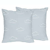 Sweet Jojo Designs&reg; Airplane Cloud Throw Pillows in Blue/White (Set of 2)