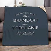 Natural Love Personalized Wedding 50-Inch x 60-Inch Sherpa Blanket