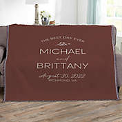 Natural Love Personalized Wedding 50-Inch x 60-Inch Woven Throw
