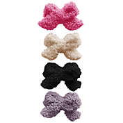 Tiny Treasures 4-Pack Faux Sherpa Bow Hair Clips