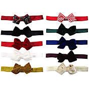 Tiny Treasures 10-Pack Assorted Holiday Bow Headwraps