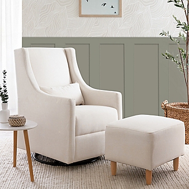Babyletto Toco Swivel Glider and Ottoman in Performance Cream. View a larger version of this product image.