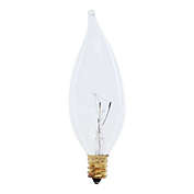 Feit 15-Watt Clear Flame Tip Chandelier/Candelabra Base Light Bulb