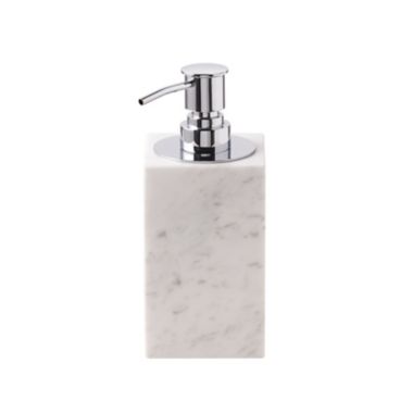 The Threadery&trade; Marble Lotion/Soap Dispenser in White. View a larger version of this product image.