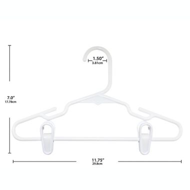 mighty goods&trade; 3-Pack Children's Hangers with Clips in White. View a larger version of this product image.