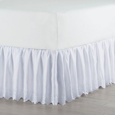 White Lace Ruffle Elastic Band Bed Skirt Twin/Full/Queen/King Size No Bed Sheet 