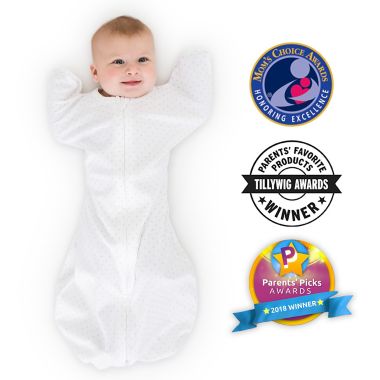 Swaddle Designs Size 0-3M Polka Dots Arms Up Half-Length Sleeves Transitional Swaddle Sack. View a larger version of this product image.