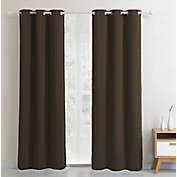Dusk To Dawn Jaquard 63-Inch Grommet 100% Blackout Window Curtain Panel in Brown (Single)