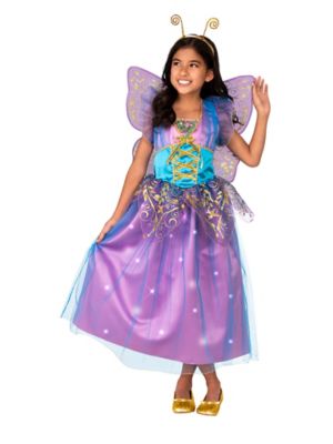 Light Up Fairy Child&#39;s Halloween Costume in Purple