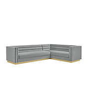 Inspired Home Eila Right-Facing Corner Sectional Sofa in Grey