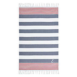 Linum Home Textiles Patriotic Pestemal Beach Towel in Ocean Blue