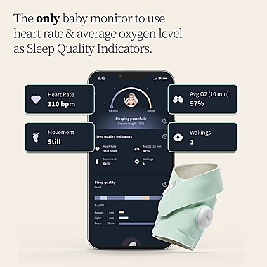 Owlet&reg; Dream Sock Baby Monitor in Mint. View a larger version of this product image.
