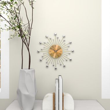 Ridge Road D&eacute;cor Beaded Burst Wall Clock. View a larger version of this product image.
