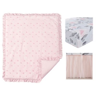 ever &amp; ever&trade; Vintage Rose 3-Piece Crib Bedding Set in Pink