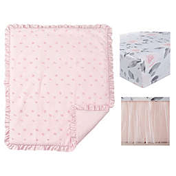 ever & ever™ Vintage Rose 3-Piece Crib Bedding Set in Pink